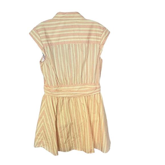 Derek Lam 10 Crosby 100% Cotton Yellow Orange Striped Shirt Dress Sz FR 48 US 12 - Picture 7 of 10